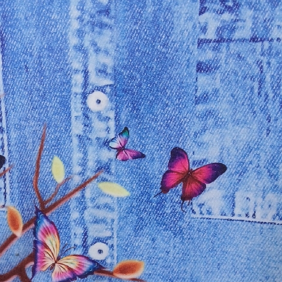 Colorful Whimsical Cottage Core Tree and Butterfly Print Midi Dress Size XXL - Picture 9 of 14